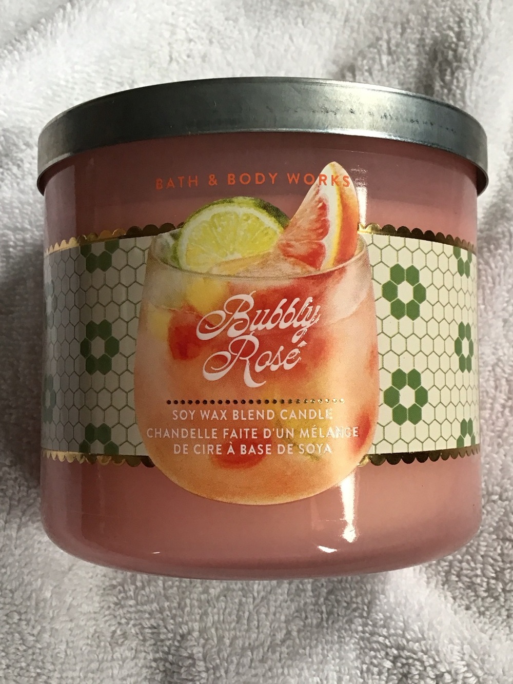 Bath & Body Works 3 wick candle Bubbly Rose’